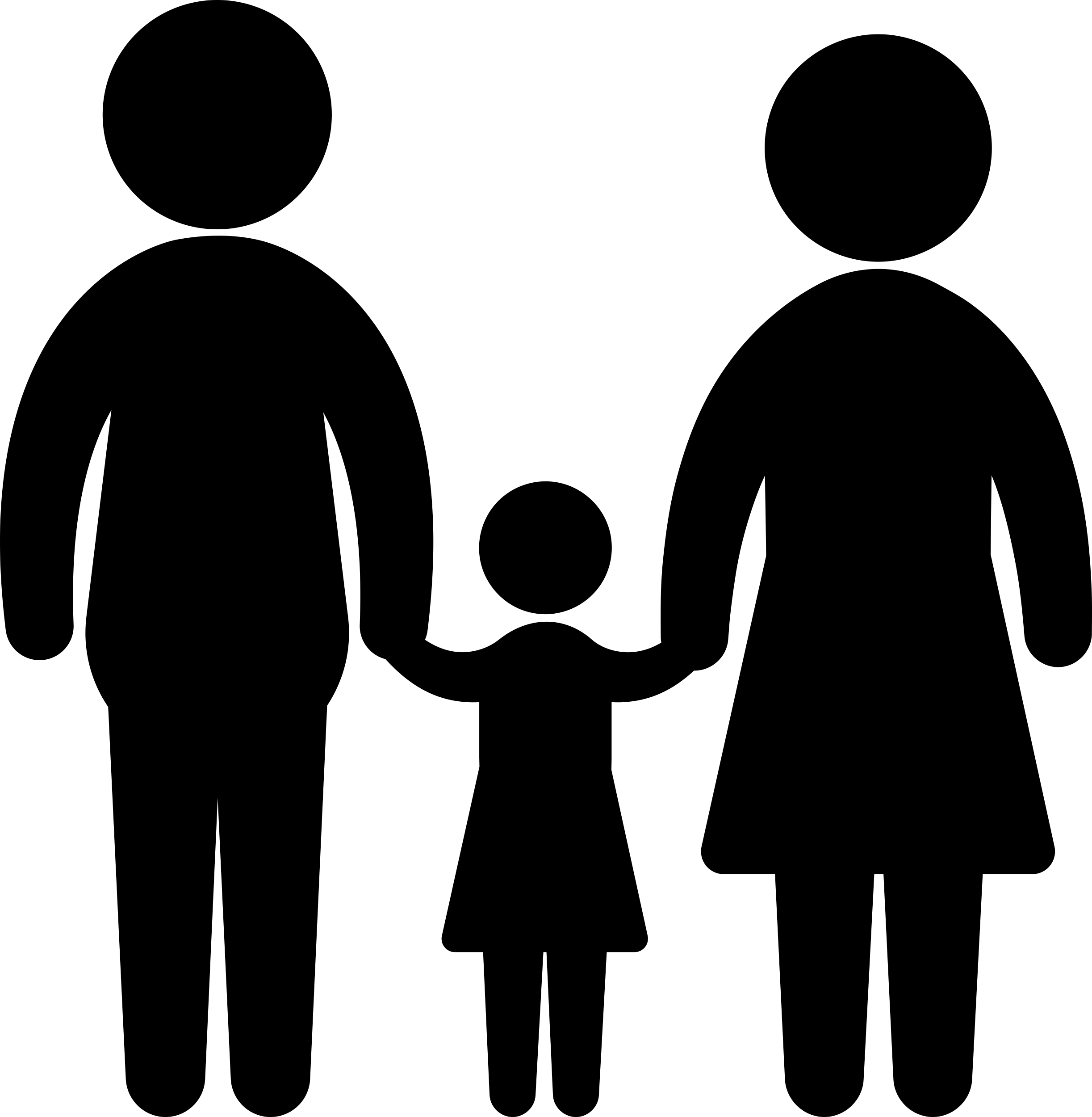 Father Daughter And Mother Outline Icon Svg Set Free Vectors